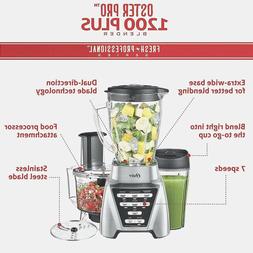 Oster Pro 1200 Blender with Glass Jar plus Smoothie Cup & Fo